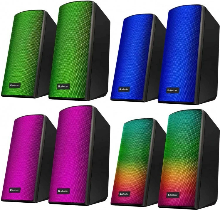 Altoparlantë kompjuteri Defender Spitfire 2.0, Bluetooth, 6W, LED, të zi (set)