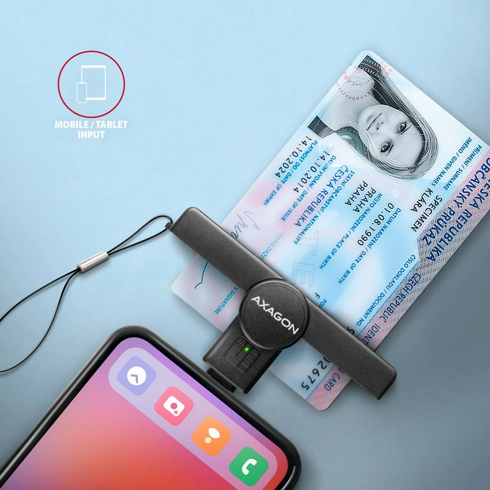 Lexues kartelash Smart AXAGON CRE-SMPC, USB-C, i zi