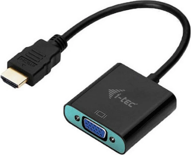 Adapter kabllo HDMI në VGA i-tec HDMI2VGAADA, 15 cm, Zi