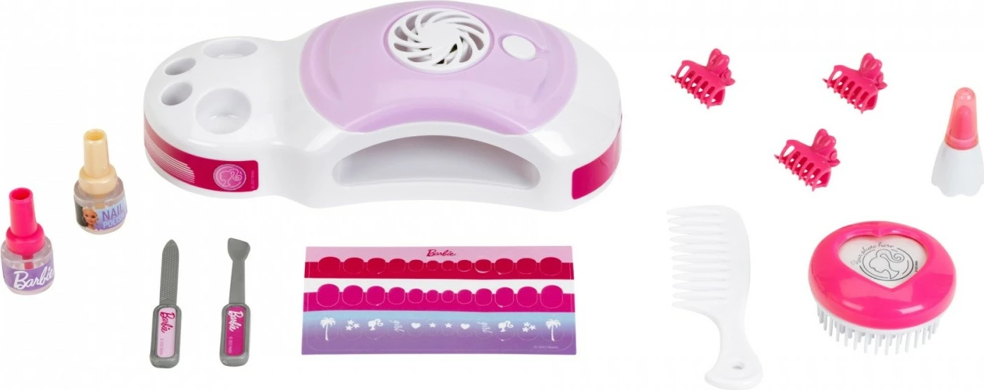 Set tavolinë grimi Barbie Klein 5721 me tharëse thonjsh, rozë