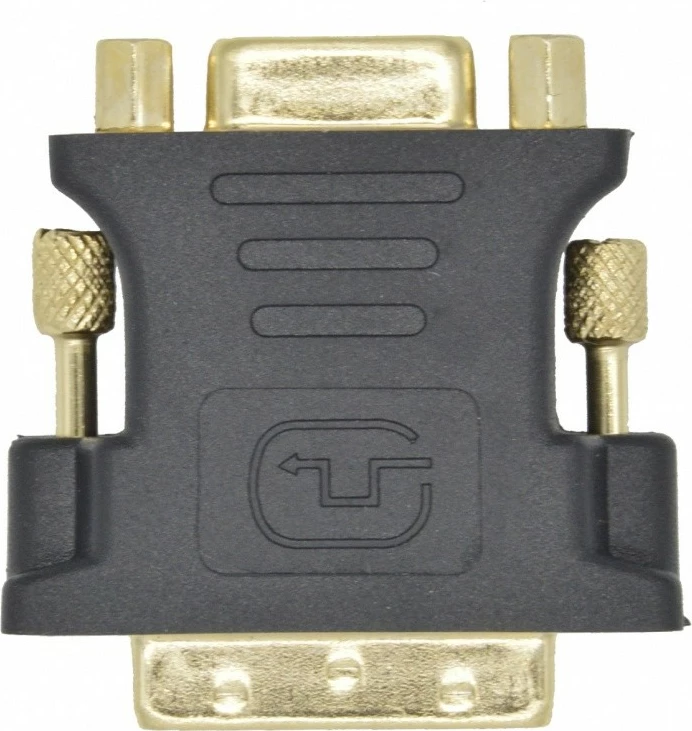 Adapter DVI M në VGA F TB, 24+5/15 pin, i veshur me ar, i zi