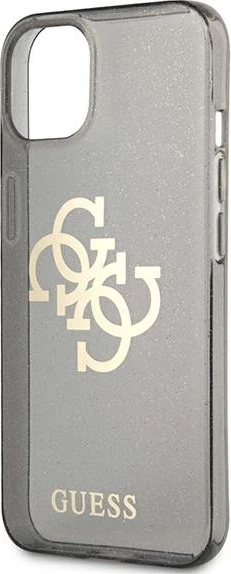 Mbështjellës Guess GUHCP13SPCUGL4GBK për iPhone 13 mini 5.4", Glitter 4G Big Logo, i zi