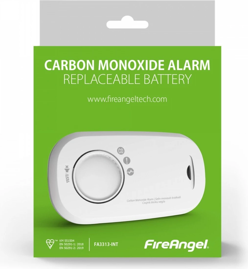 Detektor monoksidi FireAngel FA3313-INT me bateri, i bardhë