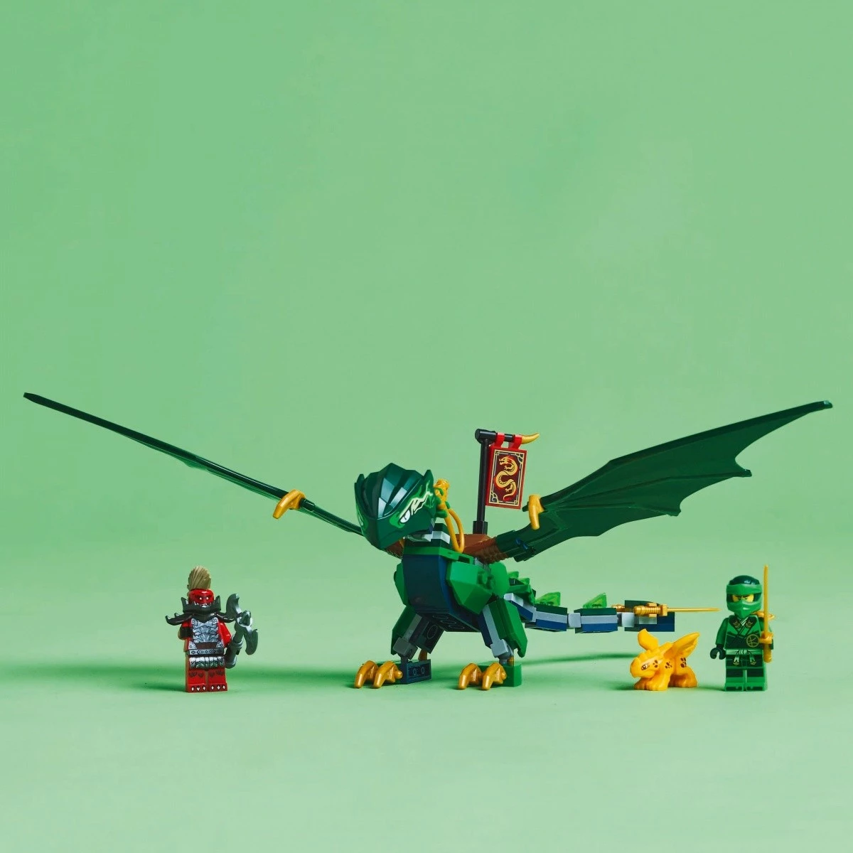 Set LEGO Ninjago 71829, Green Forest Dragon Lloyd, 128 pjesë