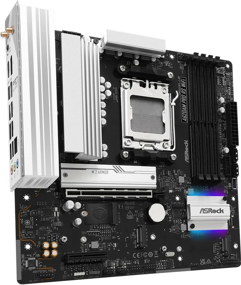 Pllakë amë ASRock A620AM PRO RS WIFI, Socket AM5, 4 DDR5, micro ATX, e zezë