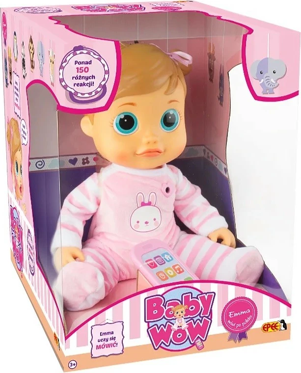 Kukull interaktive Epee Emma EP03198, 38 cm, me smartfon lodër, rozë