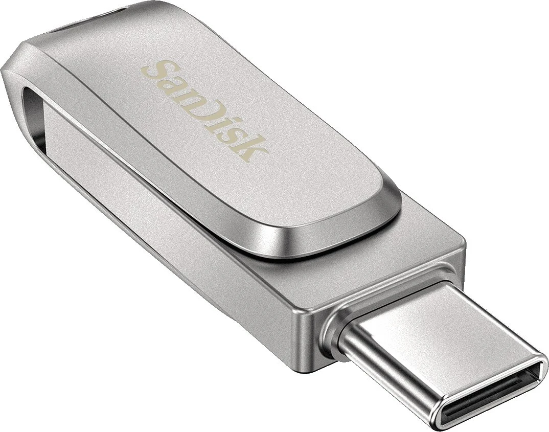 USB SanDisk Ultra Dual Drive Luxe, 64GB, argjend
