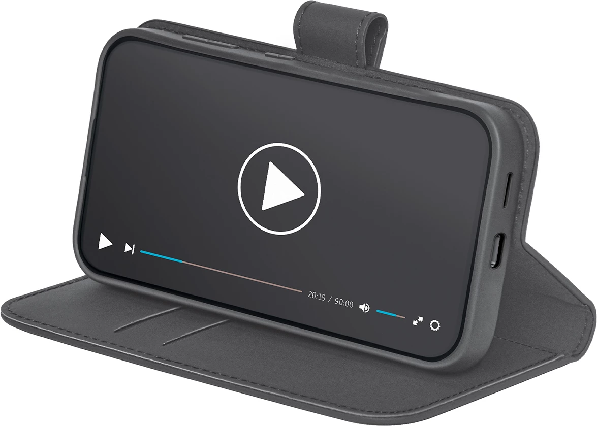 Mbështjellës Puro Booklet Case me kapak dhe portofol për Samsung Galaxy S25+, i zi