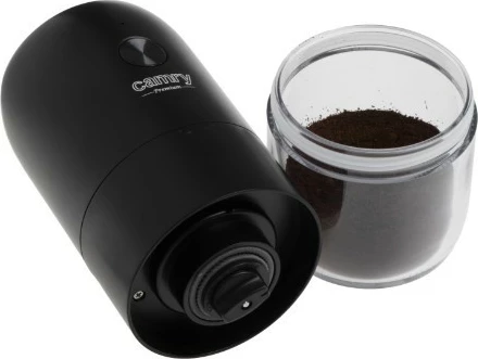 Mulli kafeje pa tela, Camry CR 4302, 25 W, kapacitet 25 g, rikarikues USB-C, gurë qeramike, i zi