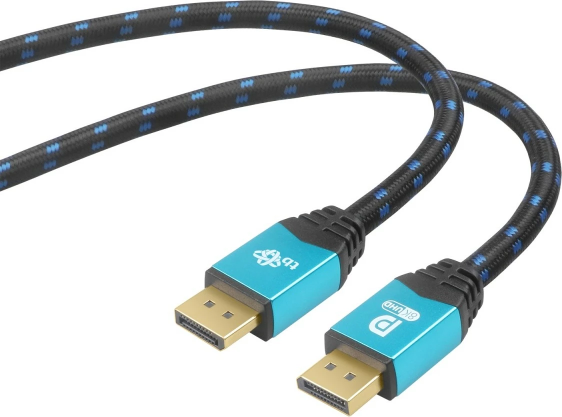 Kabllo DisplayPort TB 2.1, 2m, Blu, për gaming