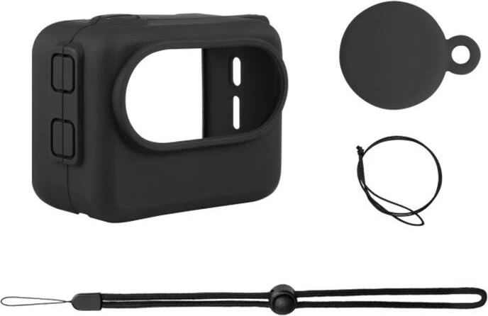 Mbështjellës silikoni Puluz PU876B për Insta360 GO 3 me kapak lente, zi