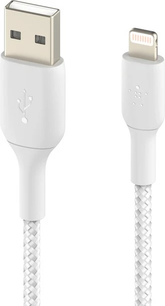 Kabllo Belkin CAA002BT2MWH, 2 m, Lightning, USB A, Bardhë