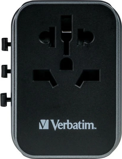 Adapter udhëtimi Verbatim UTA-03, 30W PD, 3x USB-C, 2x USB-A, i zi/gri