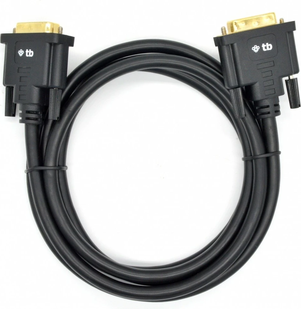 Kabllo DVI-D TB AKTBXVD24DVI18B, 1.8m, 24+1 pin, e zezë, gold-plated