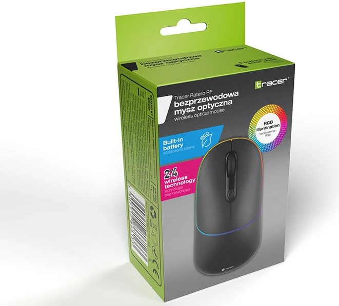 Maus wireless Tracer RATERO, 2.4 GHz, RGB, i zi