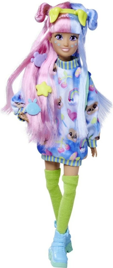 Kukull lodër Simba Kawaii Hi Mia me qenush Choco, 26 cm, me 10+ aksesorë, shumëngjyrëshe