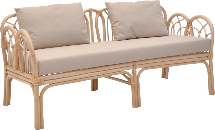 Divan dy-vendësh Ytrone, ngjyrë natyrale, jastëk bezhë, 166x61.5x71cm