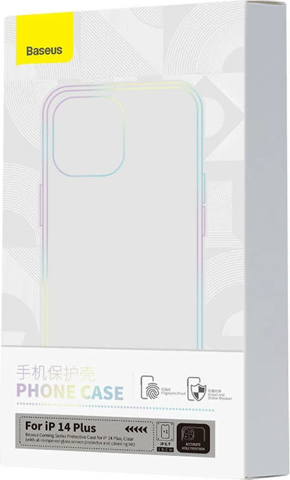 Mbështjellës dhe xham i temperuar Baseus Corning për iPhone 14 Plus, transparent, set