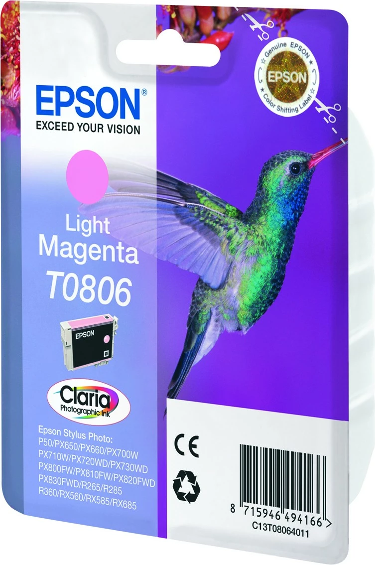 Toner Epson T0806 Claria, Light Magenta, 7.4ml