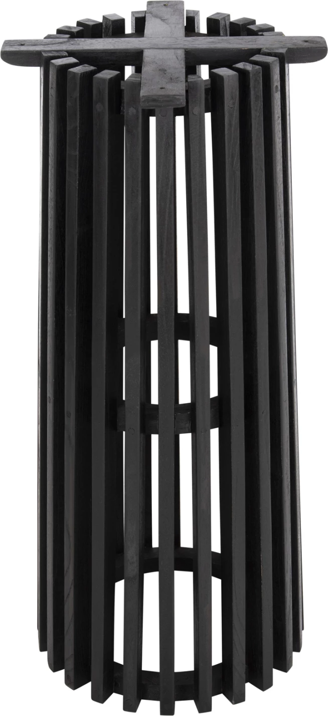 Baza e qëndrimit për bar, lartësi mesatare, e rrumbullakët, FRANTZ, FH9857.12, dru MINDI, ngjyrë e zezë, Φ40x90H cm