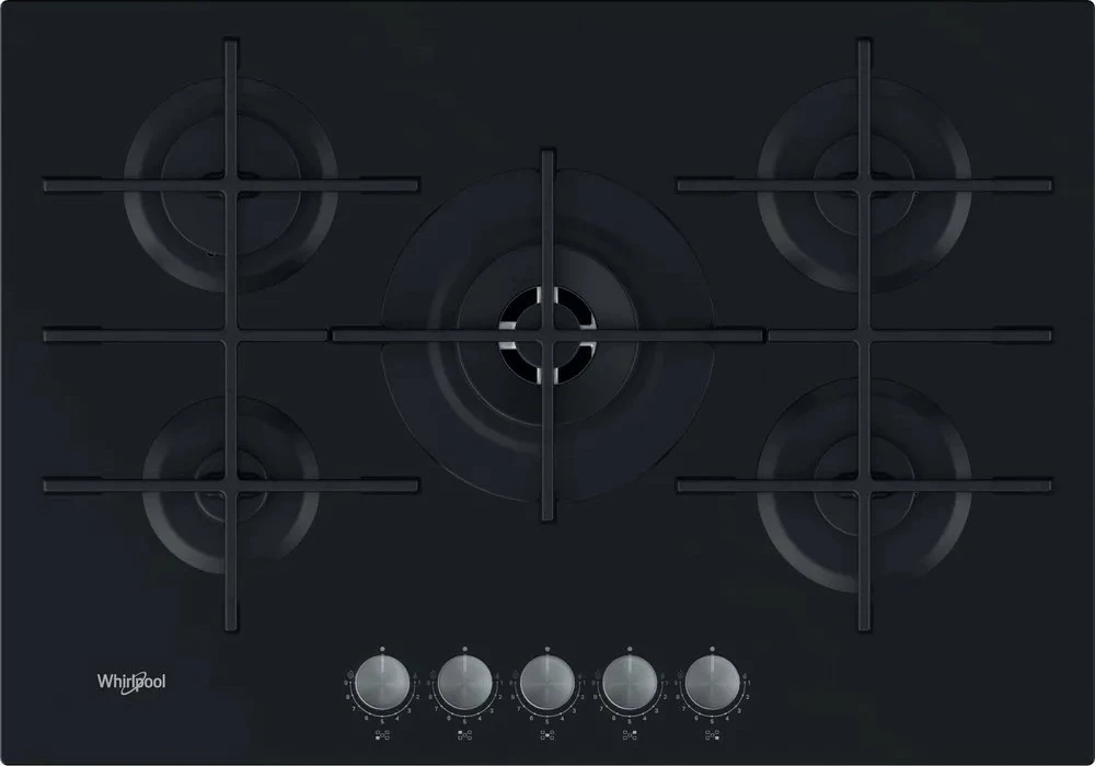 Sobë gazi me xham Whirlpool AKWL728NB, 5 zona, e zezë