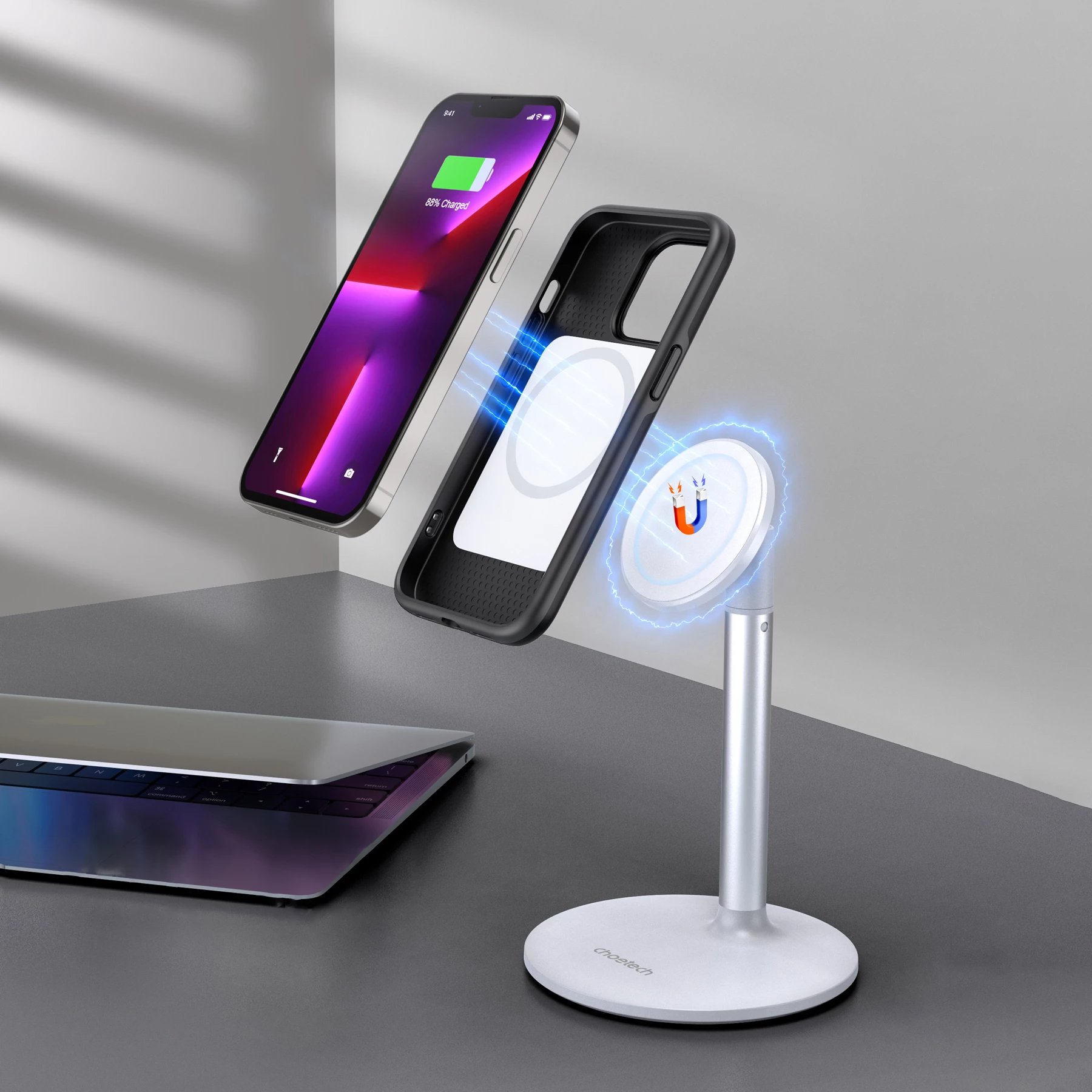 Mbështjellës Choetech PC0113-MFM-BK për iPhone 13 Pro, i zi, Made For MagSafe