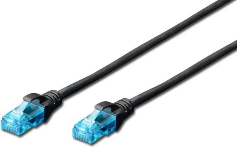 Kabllo rrjeti Digitus DK-1512-0025/BL, patch cord, CAT 5e, 0.25m, e zezë