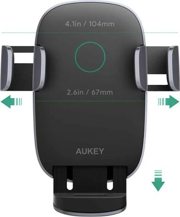 Mbajtës celulari AUKEY HD-C52 me karikues wireless Qi 10W, i zi