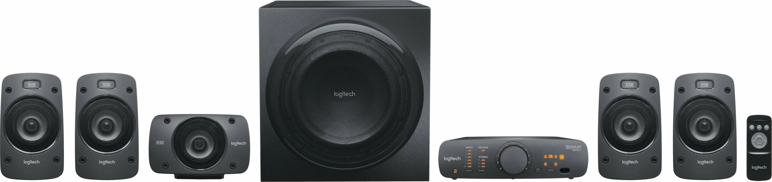 Altoparlantë surround sound Logitech Z906, 5.1 kanale, 500 W, 1000 W, IR, të zeza