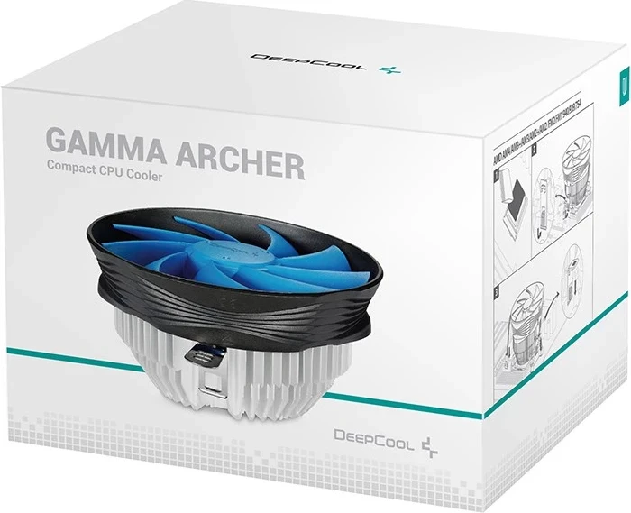 Ftohës Procesori DeepCool Gamma Archer, 12 cm, Aluminium, Zi dhe Blu