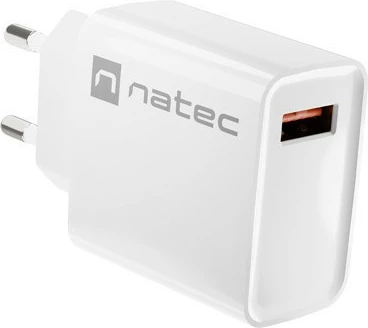 Karikues muri Natec Ribera, 1x USB-A, 18W, Bardhë