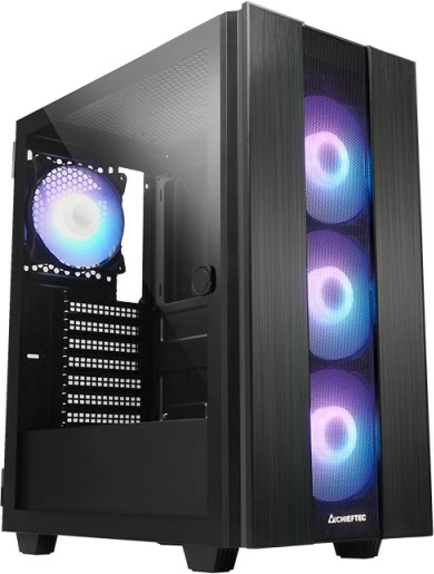 Kasë Chieftec Hunter 2 GS-02B-OP, Midi Tower, 4x RGB, USB-C, E zezë