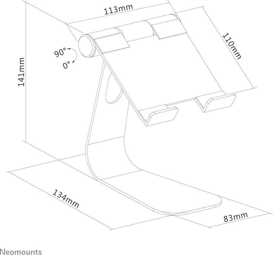 Mbajtëse tavoline Newstar Neomounts DS15-050SL1 për tablet deri 11 inç, alumini, argjendtë
