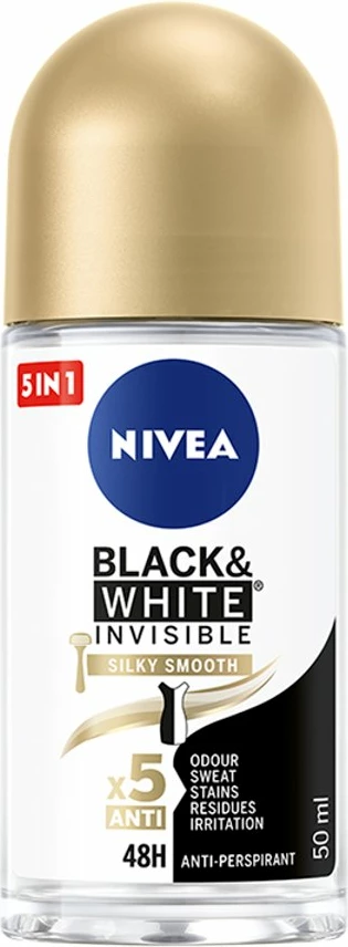 Deodorant roll-on për femra Nivea Black&White Invisible Silky Smooth, 50ml