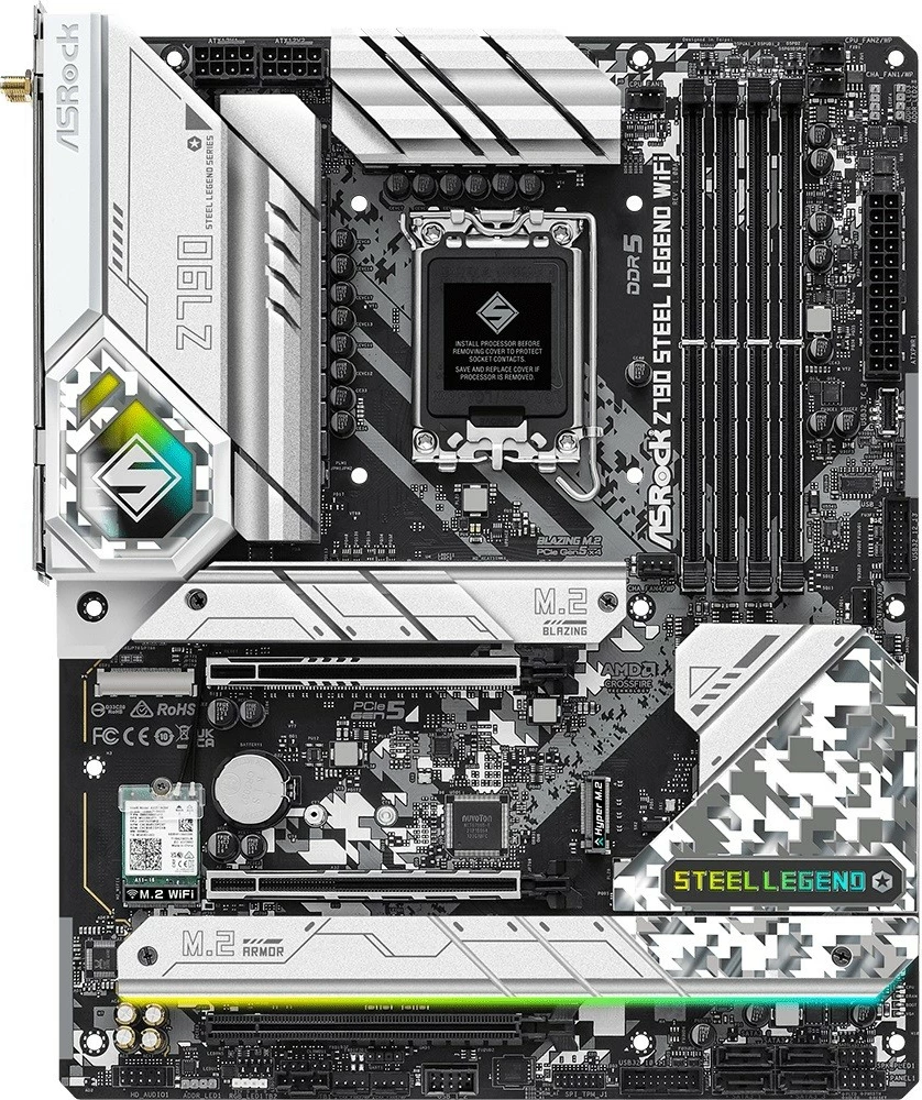 Pllakë amë ASRock Z790 Steel Legend WiFi, ATX, LGA1700, DDR5, e bardhë