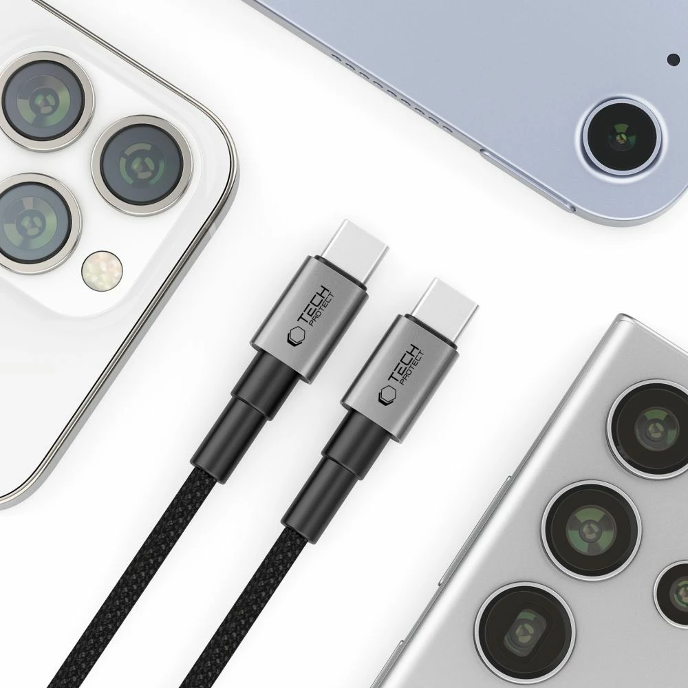 Kabllo USB-C Tech-Protect UltraBoost DNA, 50cm, 60W, Gri