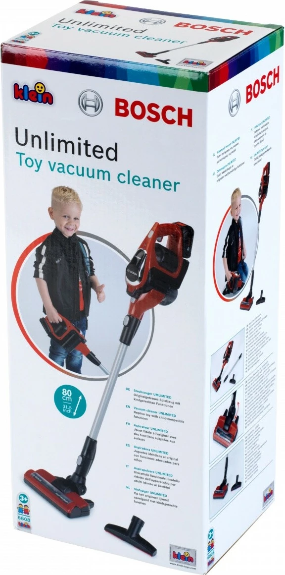 Lodër fshesë me korrent Klein Bosch Unlimited, për fëmijë, e kuqe/zezë/argjend