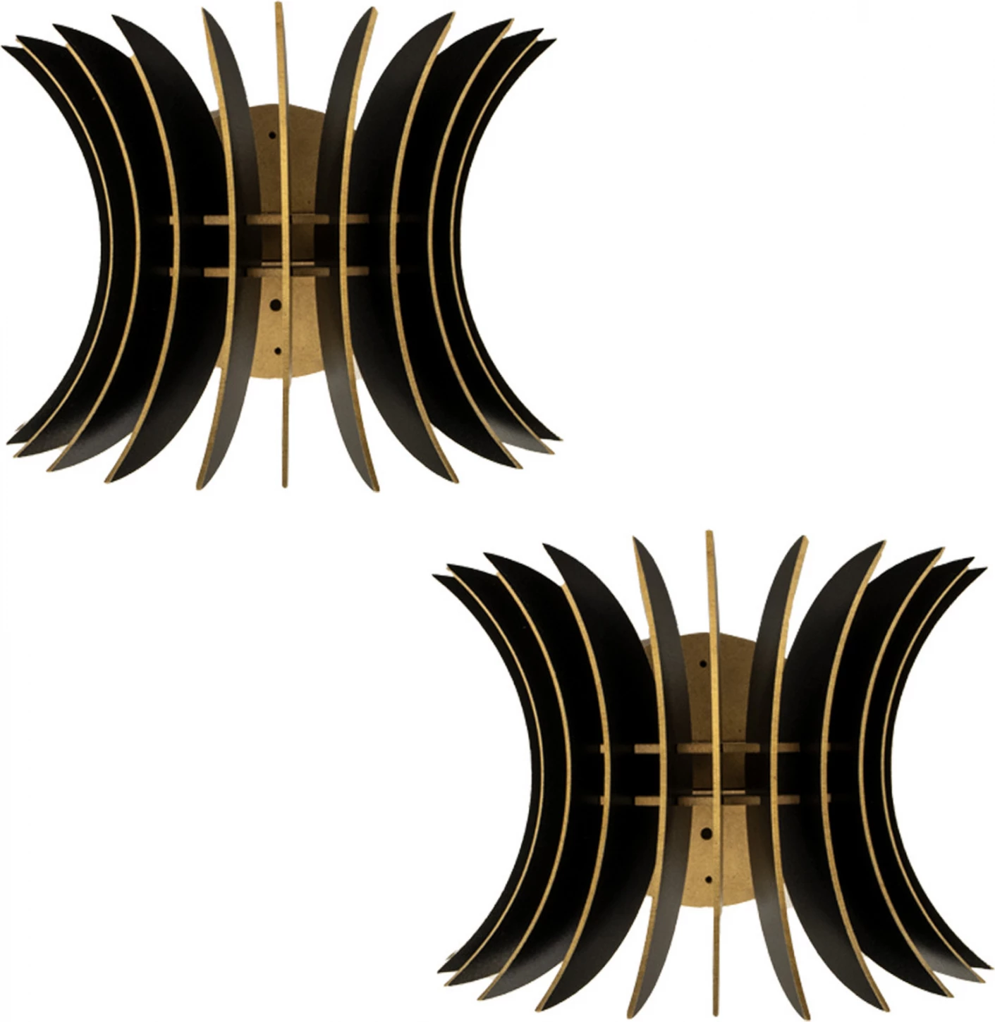 Set aplikesh muri, druri, MDF, ngjyrë e zezë, FH7380.03, 28x20x20 cm (2 copë)