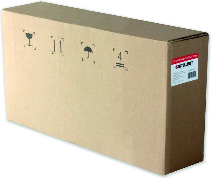 Raf Intellinet 919562, 2U 400mm për Kasë 19", me 2 pika fiksimi, i perforuar, ngjyrë e zezë