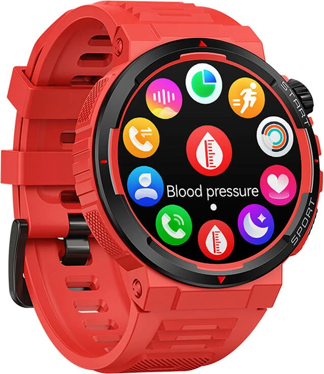 Smartwatch Zeblaze Ares 3 Plus, 1.43" AMOLED, i kuq