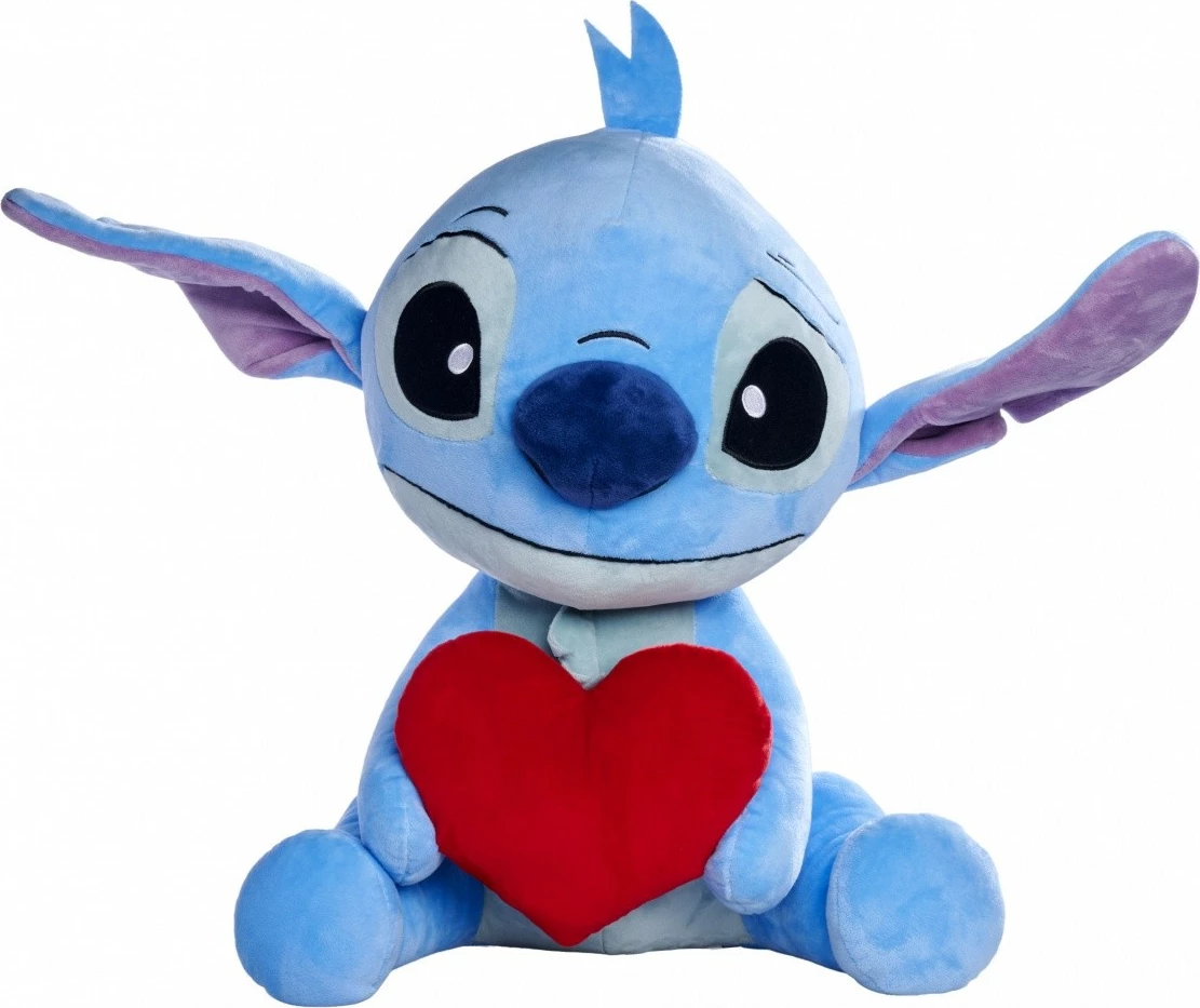 Lodër pelushi Disney Stitch me zemër, Simba, 50 cm, kaltër