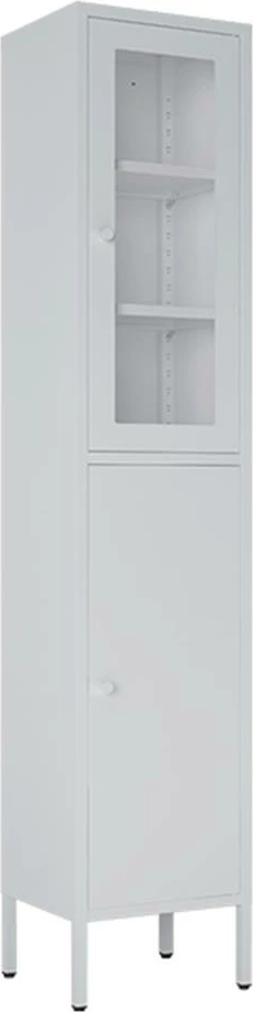 Dollap metalik Nextdeco me 2 dyer, H180x35x30cm, Bardhë