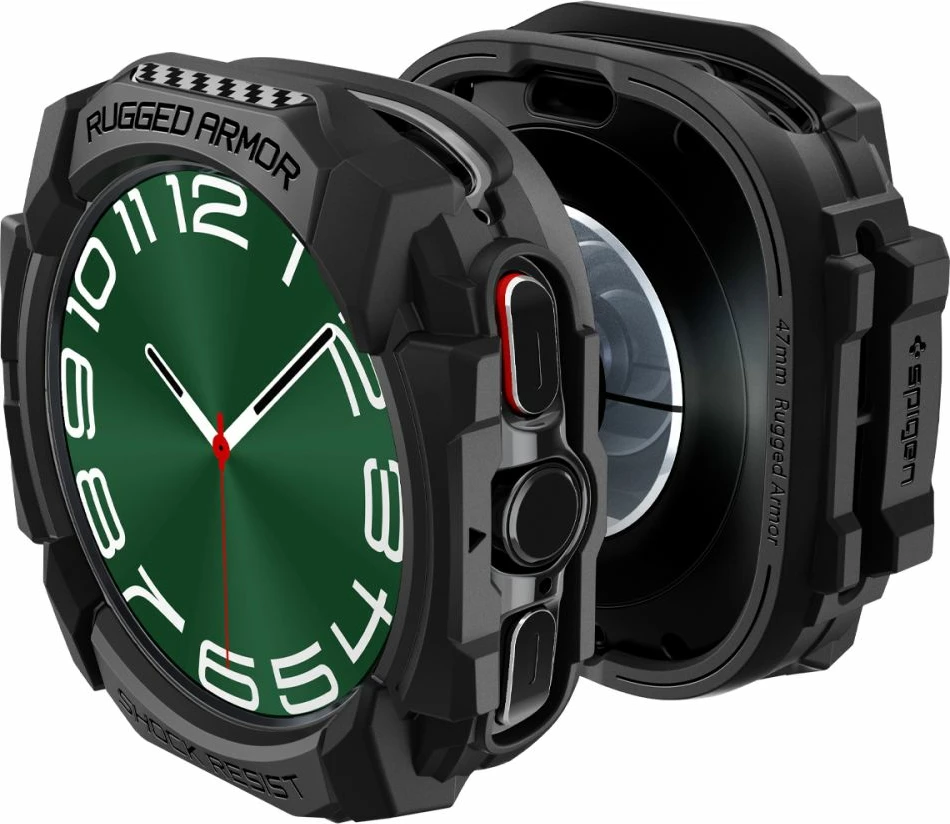 Mbështjellës Spigen Rugged Armor për Samsung Galaxy Watch Ultra 47mm, i zi mat