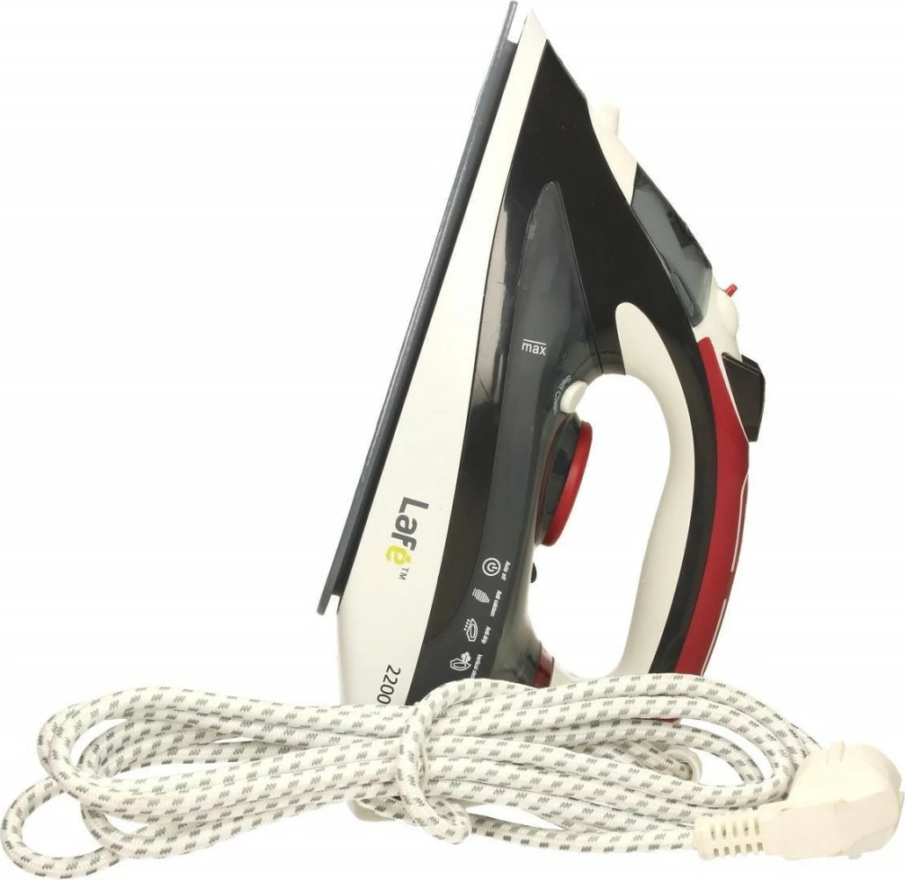 Hekur me avull Lafe LAF02b, 2200W, Qeramik, Zi/Kuq