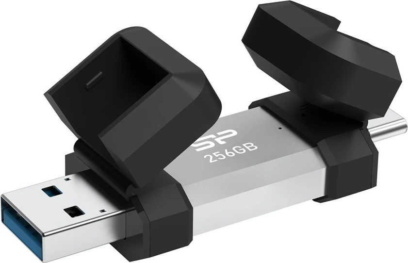 USB flash drive Silicon Power SP256GBUC3C51V1S, 256 GB, USB 3.2 Gen 1, Type-A/Type-C, Zi/Argjendtë