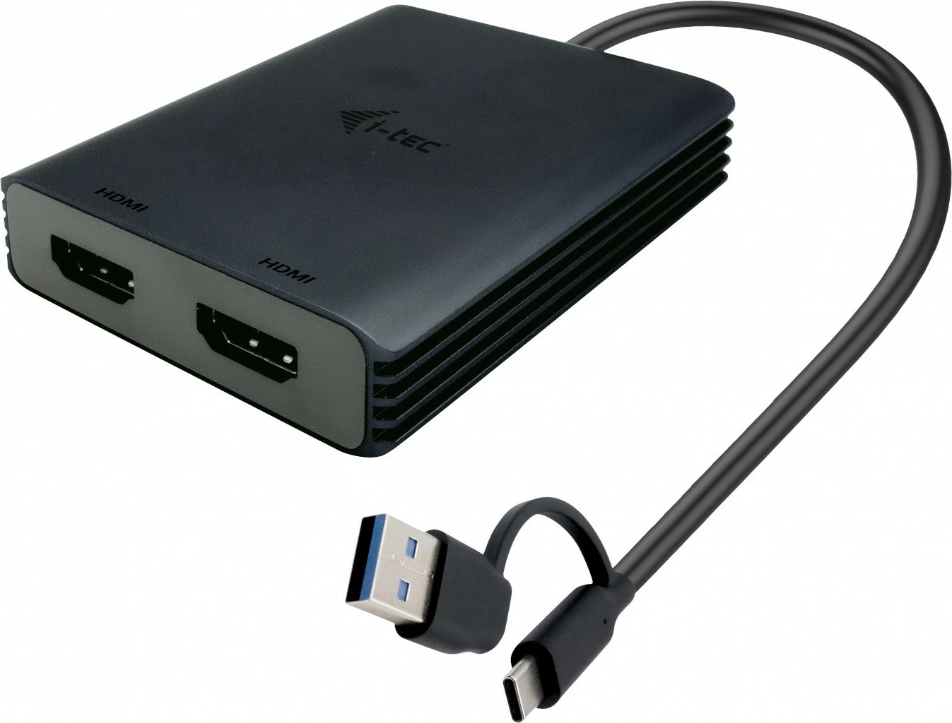 Adapter video i-tec CADUAL4KHDMI, USB-A/USB-C, 2x HDMI, 4K/60 Hz, i zi