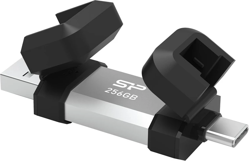 USB flash drive Silicon Power SP256GBUC3C51V1S, 256 GB, USB 3.2 Gen 1, Type-A/Type-C, Zi/Argjendtë