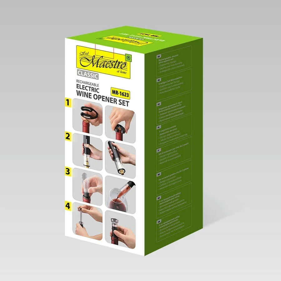 Hapës elektrik për verë Maestro MR-1623, USB, i zi