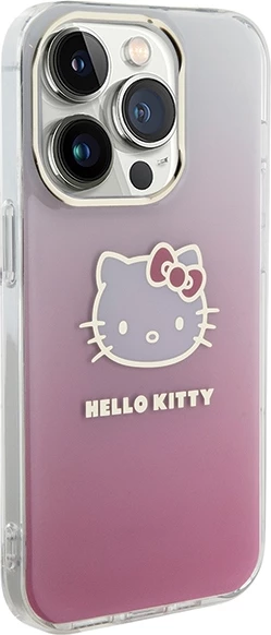 Mbështjellës Hello Kitty IML Gradient Electrop Kitty Head për iPhone 15 Pro, rozë
