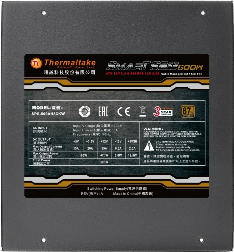 Kasë energjie Thermaltake Smart SE2 500W, modular, e zezë